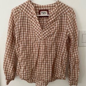 Anthropologie Gingham Blouse